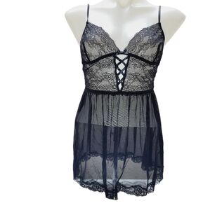 * ADORE ME medium Nighty stretch lace floral sexy sheer fabric adjustable strap